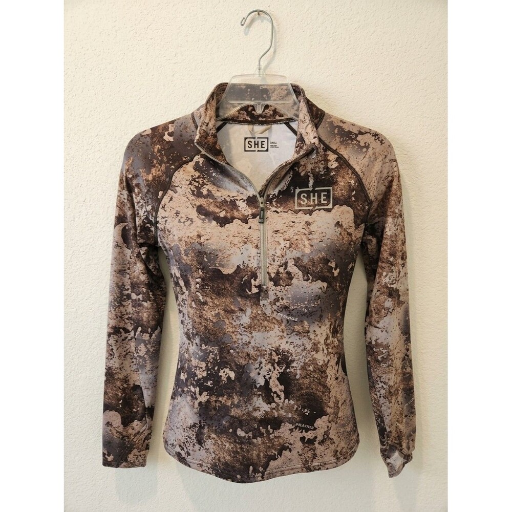 ​SHE Outdoor Small Prairie Camo 1/4 Zip Fleece Pullover Women Hunting Activewear
